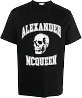 Alexander McQueen Skull Print Crew Neck Slim Fit T-Shirt Black. 759442-QTAAW-0520 Alexander McQueen Skull Print Crew Neck Slim Fit T-Shirt Black. 759442-QTAAW-0520