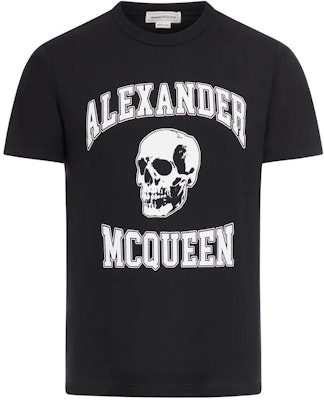 Alexander McQueen Baju-T Slim Fit Leher Bulat Cetakan Skull Hitam. 759442-QTAAW-0520 Order Alexander McQueen Baju-T Slim Fit Leher Bulat Cetakan Skull Hitam. 759442-QTAAW-0520