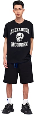 Alexander McQueen Baju-T Slim Fit Leher Bulat Cetakan Skull Hitam. 759442-QTAAW-0520 Purchase Alexander McQueen Baju-T Slim Fit Leher Bulat Cetakan Skull Hitam. 759442-QTAAW-0520
