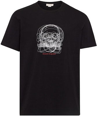 알렉산더 맥퀸 슬림 핏 크루넥 블랙 티셔츠. 750672-QVZ18-0901 Order 알렉산더 맥퀸 슬림 핏 크루넥 블랙 티셔츠. 750672-QVZ18-0901