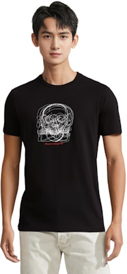 알렉산더 맥퀸 슬림 핏 크루넥 블랙 티셔츠. 750672-QVZ18-0901 Lookbook 알렉산더 맥퀸 슬림 핏 크루넥 블랙 티셔츠. 750672-QVZ18-0901