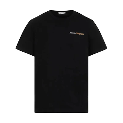 Alexander McQueen Solid Black Crewneck T-Shirt 776281-QXAAB-0552