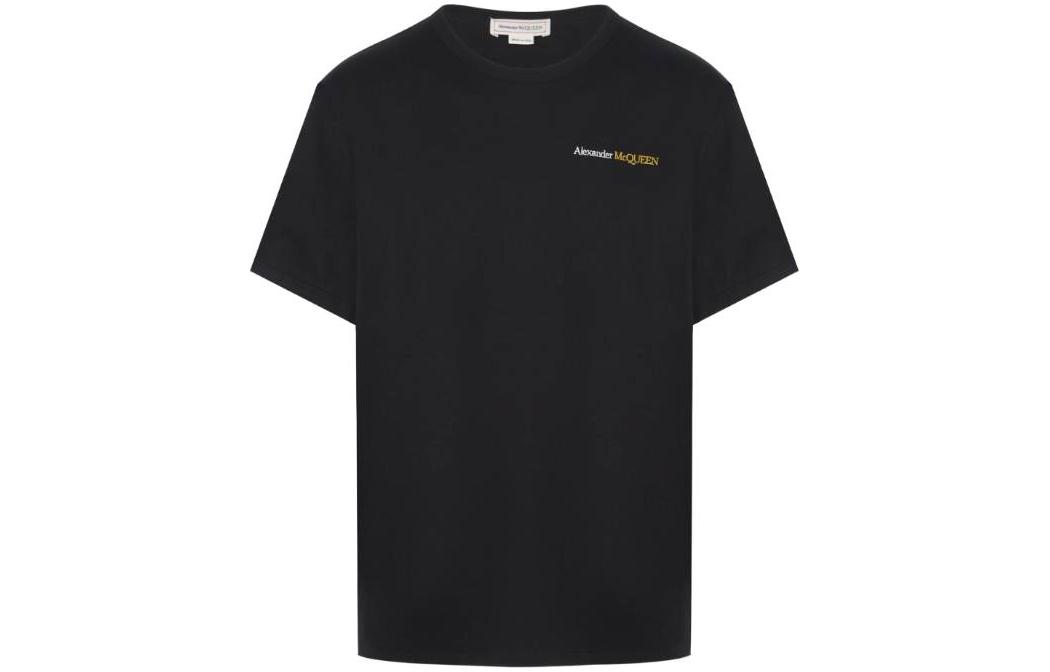 Order Alexander McQueen  Solid Black Crewneck T-Shirt 776281-QXAAB-0552