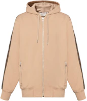 Alexander McQueen Solid Color Zip Hoodie Light Brown 654794QTX75-0906 Alexander McQueen Solid Color Zip Hoodie Light Brown 654794QTX75-0906