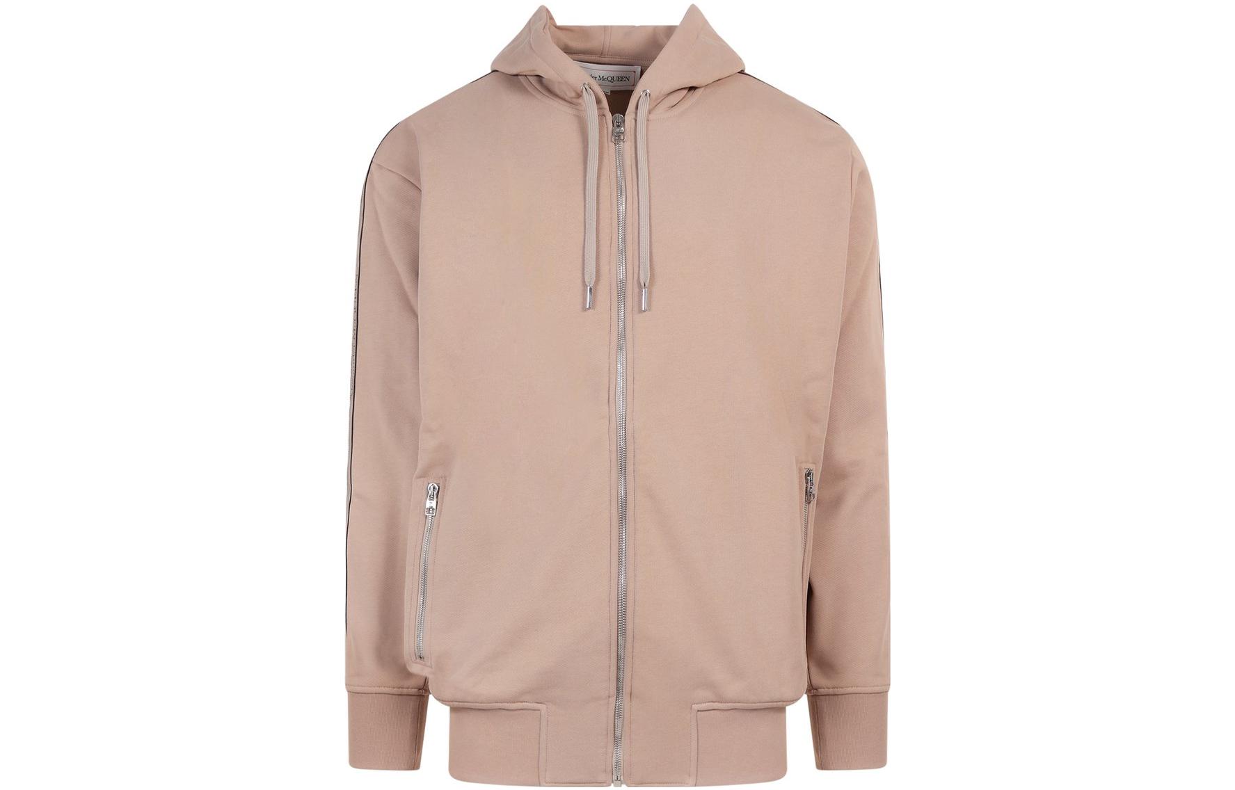 Order 亚历山大麦昆纯色拉链连帽衫淡棕色 654794QTX75-0906