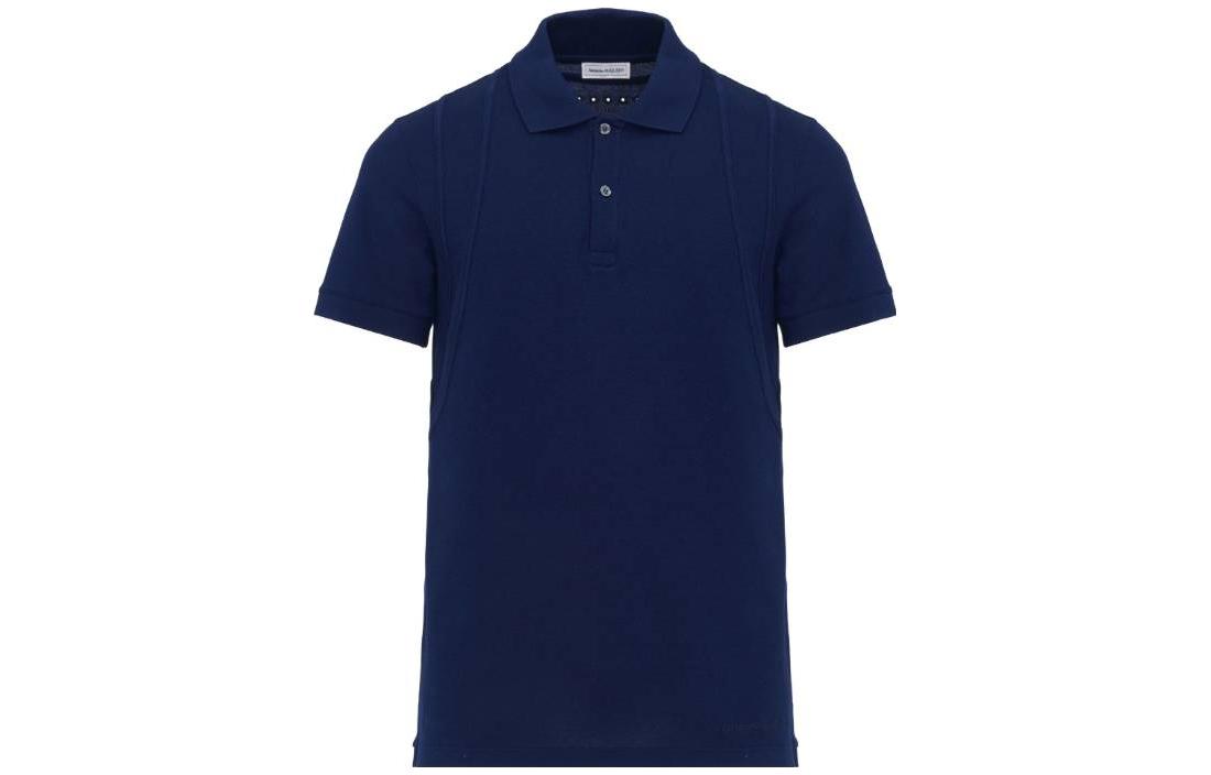 Alexander McQueen  Solid Indigo Short Sleeve Polo Shirt 741391-QVX33-4110