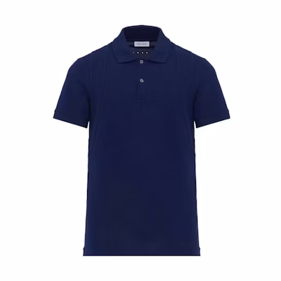Alexander McQueen Solid Indigo Short Sleeve Polo Shirt 741391-QVX33-4110
