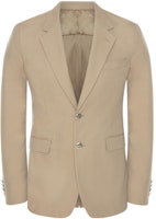 Alexander McQueen Solid Two-Button Blazer Khaki 726486-QUS57-9503 Alexander McQueen Solid Two-Button Blazer Khaki 726486-QUS57-9503