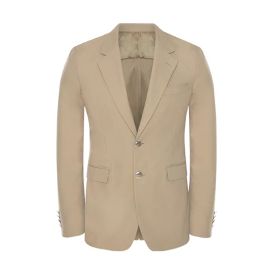 Alexander McQueen Solid Two-Button Blazer Khaki 726486-QUS57-9503