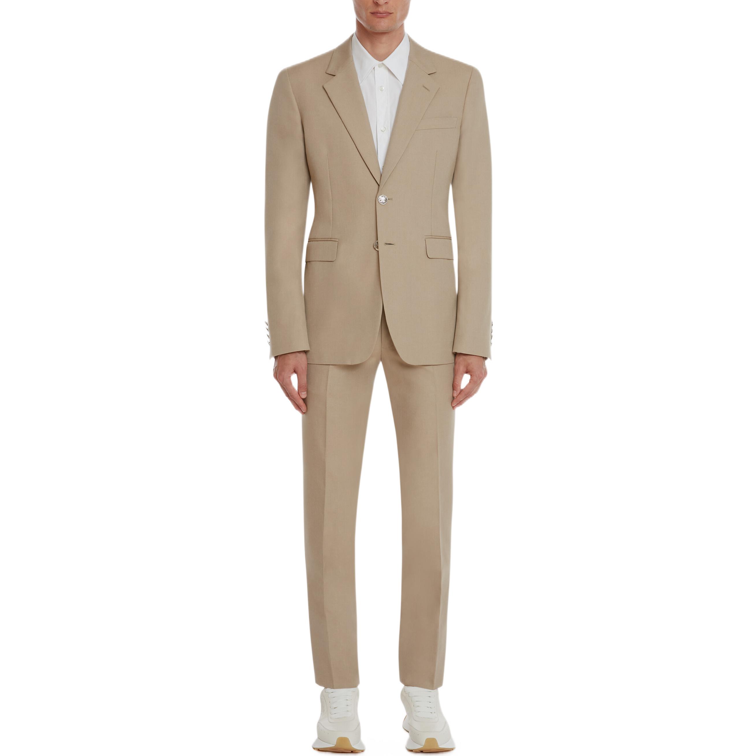 Lookbook Alexander McQueen 卡其色雙扣西裝外套 726486-QUS57-9503