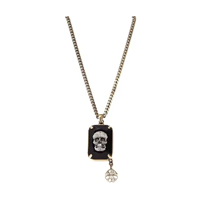 Alexander McQueen Square Skull Brass Necklace - Fashion Accessory 561034I94VT5081