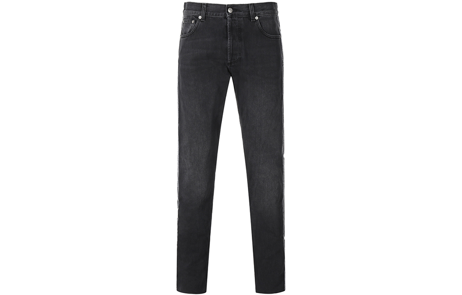 Order Alexander McQueen SS22 Celana Jeans Katun Hitam Arang. 677771-QSY14-1001