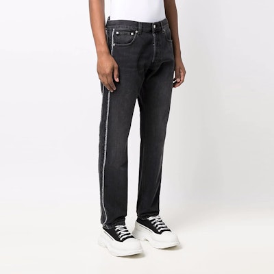 Alexander McQueen SS22 Celana Jeans Katun Hitam Arang. 677771-QSY14-1001 Details for Alexander McQueen SS22 Celana Jeans Katun Hitam Arang. 677771-QSY14-1001
