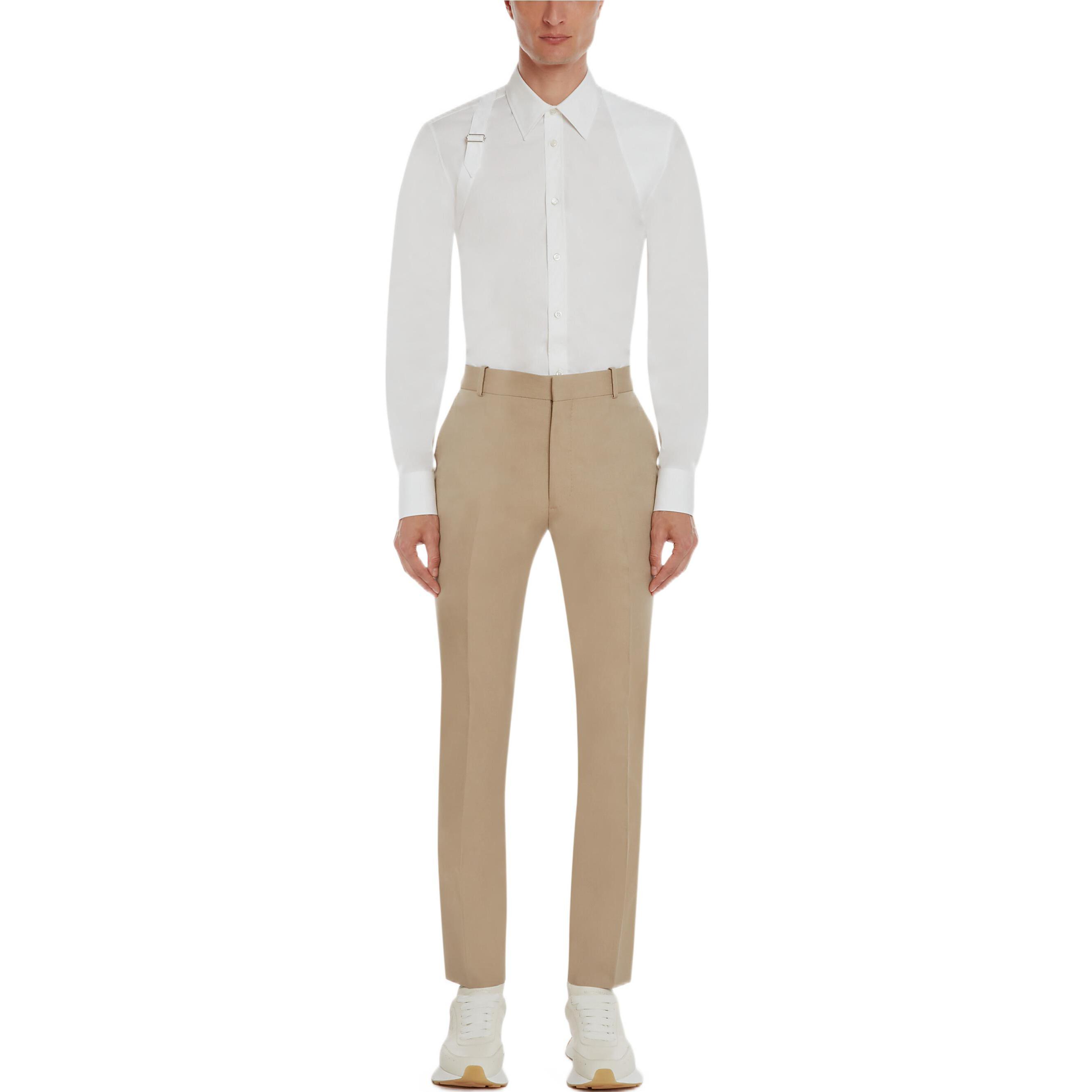 Lookbook Alexander McQueen Pantalones Casuales Cremallera Oculta Ajustados Off-White 726131-QUS57-9503