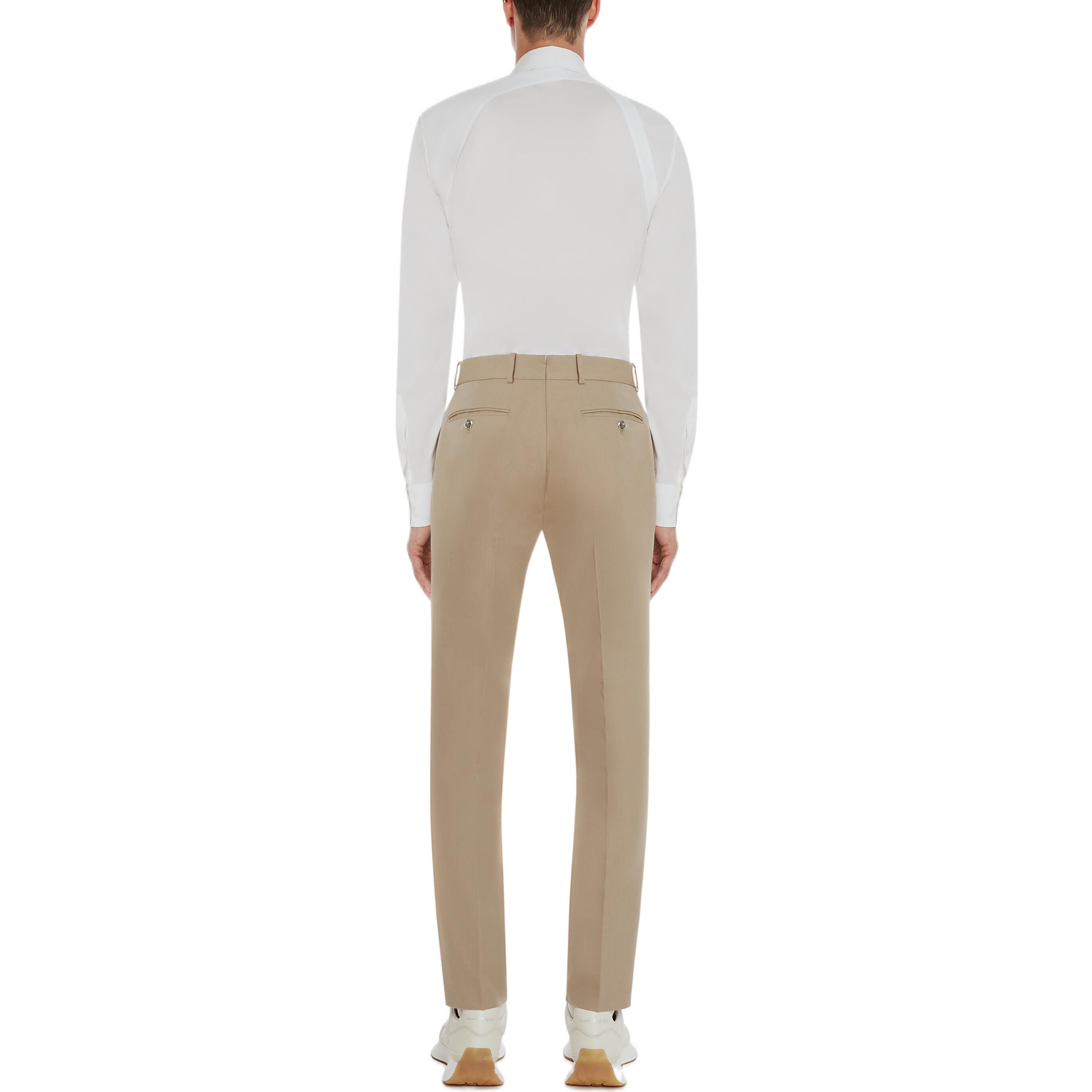 Shop Alexander McQueen Pantalones Casuales Cremallera Oculta Ajustados Off-White 726131-QUS57-9503