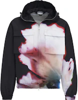 Alexander McQueen Tie-Dye Pattern Zip-Up Hoodie Jacket Black 749857-QVR59-8500 Alexander McQueen Tie-Dye Pattern Zip-Up Hoodie Jacket Black 749857-QVR59-8500