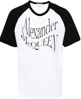 Alexander McQueen White Colorblock Logo Print Crewneck T-Shirt 781983-QTAA8-0909 Alexander McQueen White Colorblock Logo Print Crewneck T-Shirt 781983-QTAA8-0909