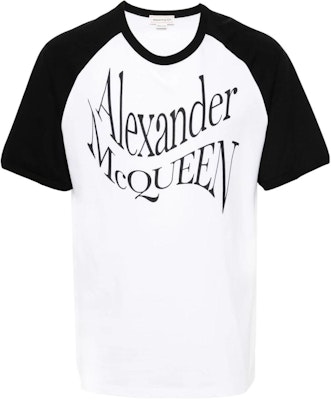 Camiseta Cuello Redondo Alexander McQueen Blanca con Logo en Contraste. 781983-QTAA8-0909 Order Camiseta Cuello Redondo Alexander McQueen Blanca con Logo en Contraste. 781983-QTAA8-0909