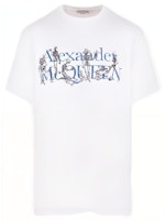 Alexander McQueen White Crewneck Logo Print Short Sleeve T-Shirt 750657-QVZ08-0900 Alexander McQueen White Crewneck Logo Print Short Sleeve T-Shirt 750657-QVZ08-0900