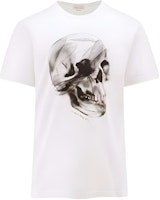 Alexander McQueen White Crewneck Skull Print Loose-Fit T-Shirt. 776326-QTAAV-0909 Alexander McQueen White Crewneck Skull Print Loose-Fit T-Shirt. 776326-QTAAV-0909