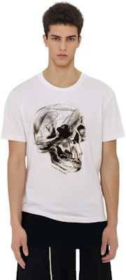 Alexander McQueen Kemeja-T Putih Longgar Cetakan Tengkorak Lelaki. 776326-QTAAV-0909 Purchase Alexander McQueen Kemeja-T Putih Longgar Cetakan Tengkorak Lelaki. 776326-QTAAV-0909