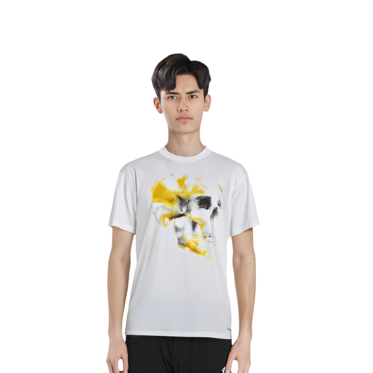 Purchase Alexander McQueen  White Crewneck Skull Print T-Shirt 776336-QTAAL-0962