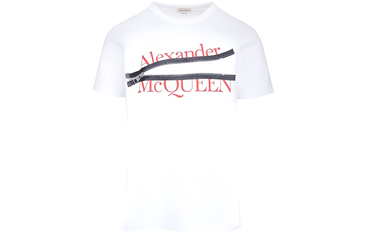 Alexander McQueen  White Graphic Print Short Sleeve T-Shirt 688189-QSZ8A-0900