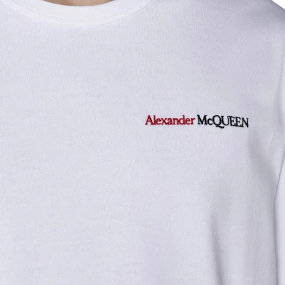 Alexander McQueen Logo Putih Baju-T Leher Bulat Gaya Kasual. 776281-QXAAB-9000 Details for Alexander McQueen Logo Putih Baju-T Leher Bulat Gaya Kasual. 776281-QXAAB-9000