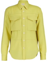 Alexander McQueen Yellow Slim Fit Long Sleeve Shirt with Point Collar. 765948-QUAAG-7056 Alexander McQueen Yellow Slim Fit Long Sleeve Shirt with Point Collar. 765948-QUAAG-7056
