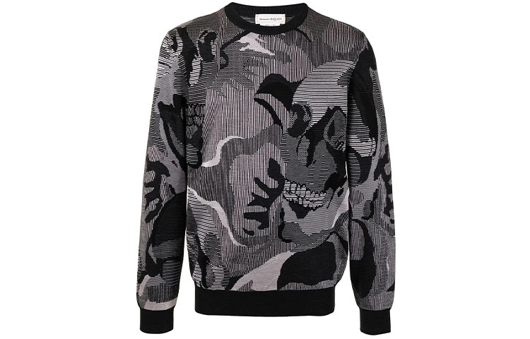 Alexander McQueen Abstract Print Grey Long-Sleeve Sweatshirt . 651185-Q1XAZ-5779