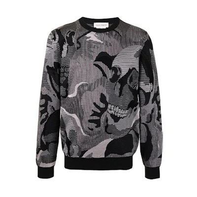 Alexander McQueen Abstract Print Grey Long-Sleeve Sweatshirt . 651185-Q1XAZ-5779