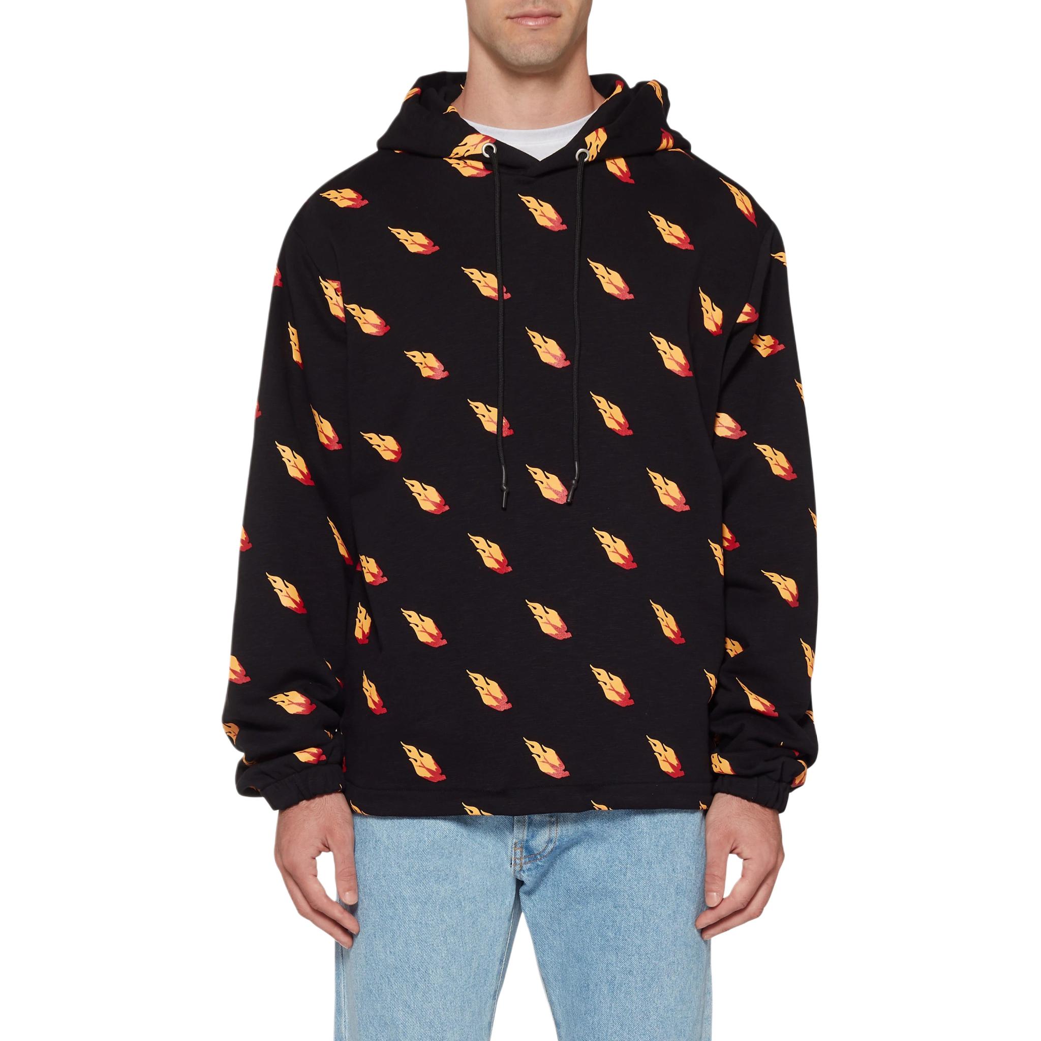 Alexander McQueen All-Over Print Hoodie Black Pullover Long Sleeve 535612-RMJ07-1000