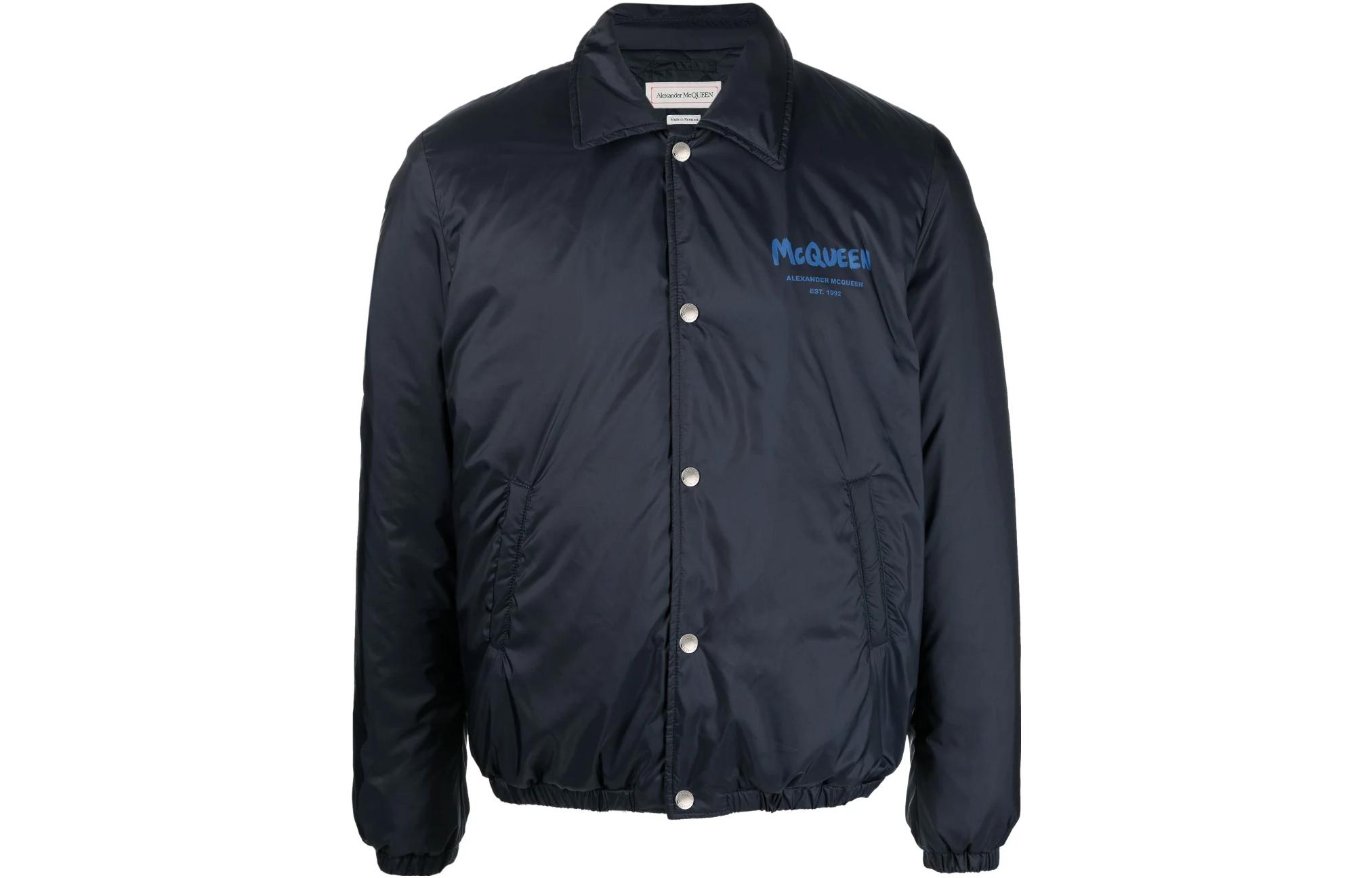 Alexander McQueen Alphabet Print Single-Breasted Jacket Black 662323-QUR60-4164