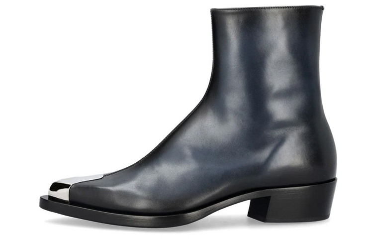 Alexander McQueen Ankle Boot 'Black Silver Zip Detail' 711114WHU321162