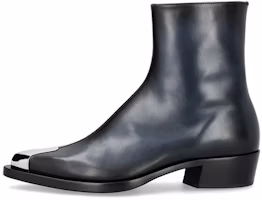 Alexander McQueen Ankle Boot 'Black Silver Zip Detail' 711114WHU321162 Alexander McQueen Ankle Boot 'Black Silver Zip Detail' 711114WHU321162