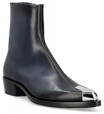 Alexander McQueen Ankle Boot 'Black Silver Zip Detail' 711114WHU321162 Lookbook Alexander McQueen Ankle Boot 'Black Silver Zip Detail' 711114WHU321162