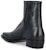 Alexander McQueen Boot Tumit Tinggi 'Hitam Perincian Zip Perak' 711114WHU321162