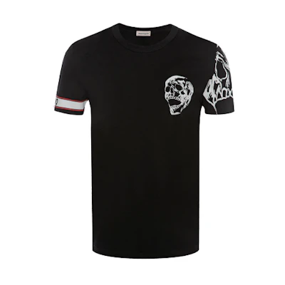 Alexander McQueen Biker Print Short Sleeve T-Shirt Black 599566QOZ690901