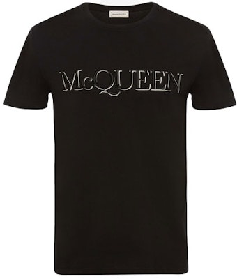 Alexander McQueen Kaos Hitam Logo Bordir Leher O-Crew 649876-QQZ56-0901 Order Alexander McQueen Kaos Hitam Logo Bordir Leher O-Crew 649876-QQZ56-0901