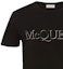 Sizing Alexander McQueen Kaos Hitam Logo Bordir Leher O-Crew 649876-QQZ56-0901