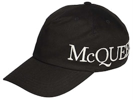Alexander McQueen Black Cotton Baseball Cap Unisex Couple Style Classic Design 632896U4105Q1078 Alexander McQueen Black Cotton Baseball Cap Unisex Couple Style Classic Design 632896U4105Q1078