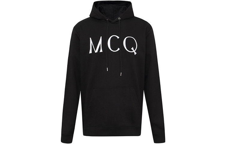 Alexander McQueen Black Cotton Hoodie with Letter Embroidery 545412-RPR01-1000
