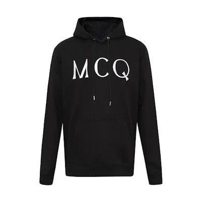 Alexander McQueen Black Cotton Hoodie with Letter Embroidery 545412-RPR01-1000