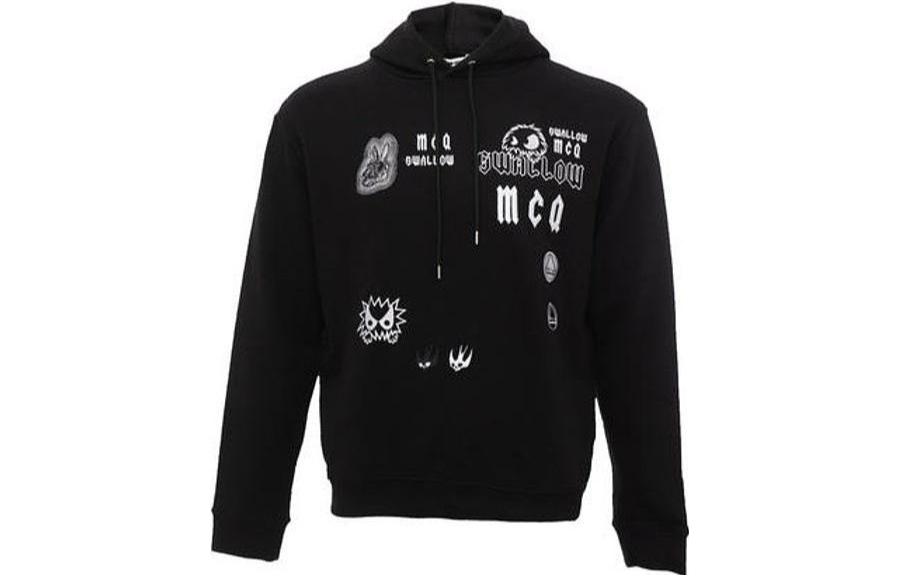 Alexander McQueen Black Cotton Pullover Hoodie 494034-LR55-1000