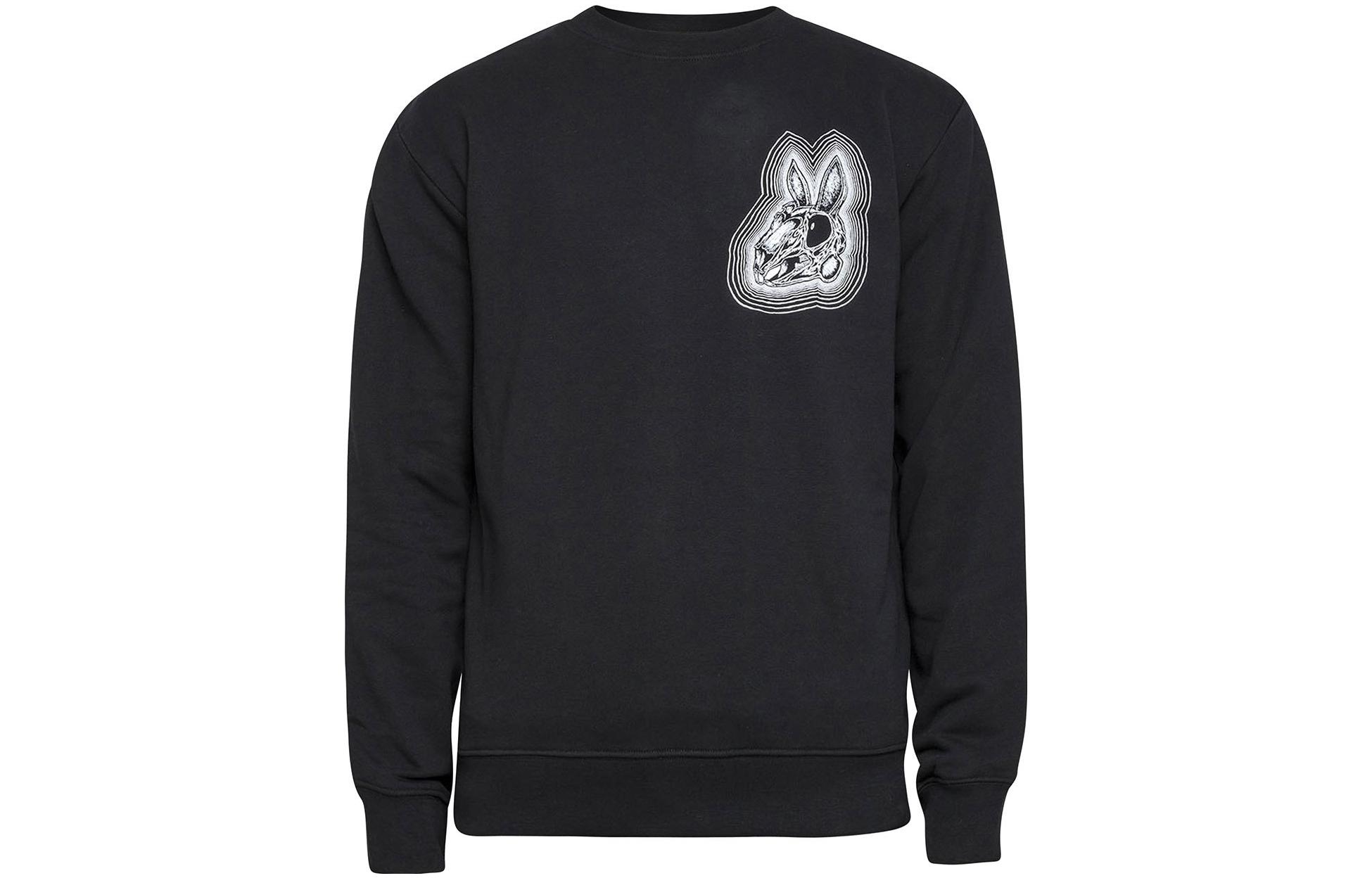Alexander McQueen Black Crewneck Printed Long-Sleeve Sweatshirt 348190-RJR37-1000