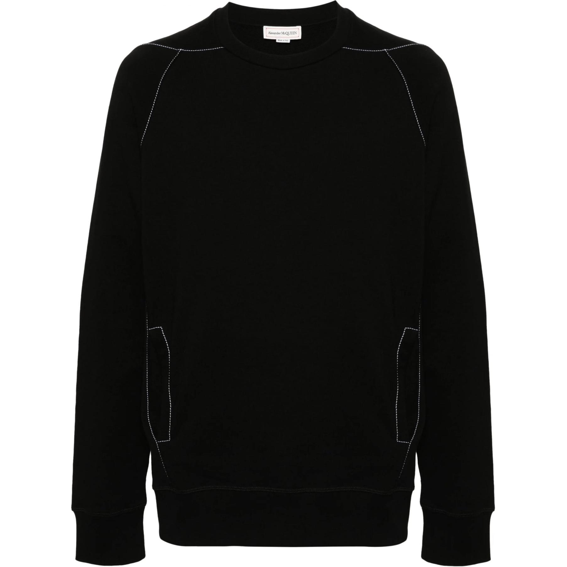 Alexander McQueen Black Crewneck Pullover Sweatshirt Long Sleeve 792217-QXAAC-1000