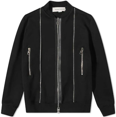 Alexander McQueen Black Embroidered Letter Zipper Casual Jacket 687749-QSX56-1010 Buy Alexander McQueen Black Embroidered Letter Zipper Casual Jacket 687749-QSX56-1010
