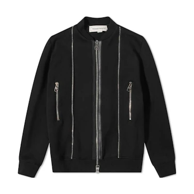 Alexander McQueen Black Embroidered Letter Zipper Casual Jacket 687749-QSX56-1010