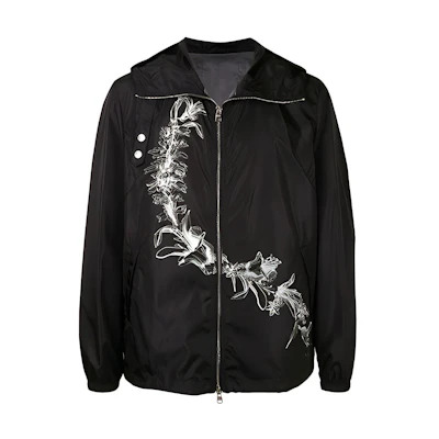 Alexander McQueen Black Floral Print Zip-Up Jacket 615630-QPR71-1080