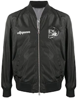 Alexander McQueen Black Floral Skull Print Bomber Jacket 615631-QPR72 Alexander McQueen Black Floral Skull Print Bomber Jacket 615631-QPR72